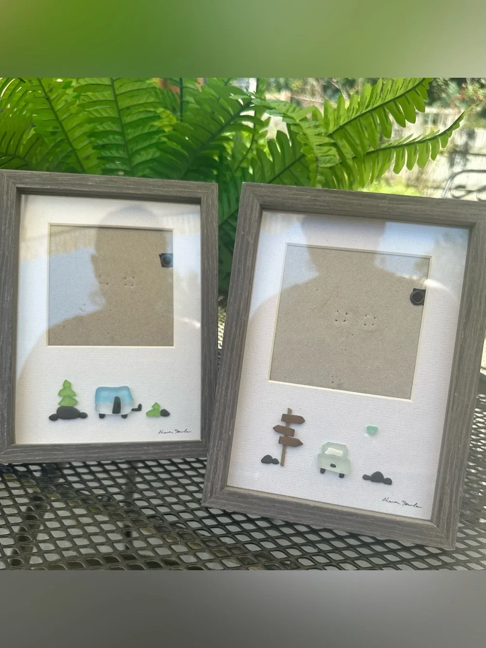 Demdaco Seaglass Accent Picture Frames in Green and Blue with Sharon Nowlan Art